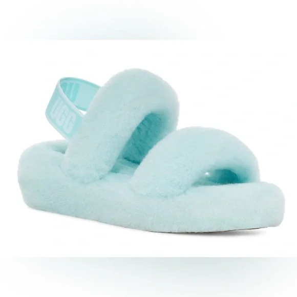Ugg Fluff Yeah Slide Ugg Slides Blue And White UGG Fluff Yeah